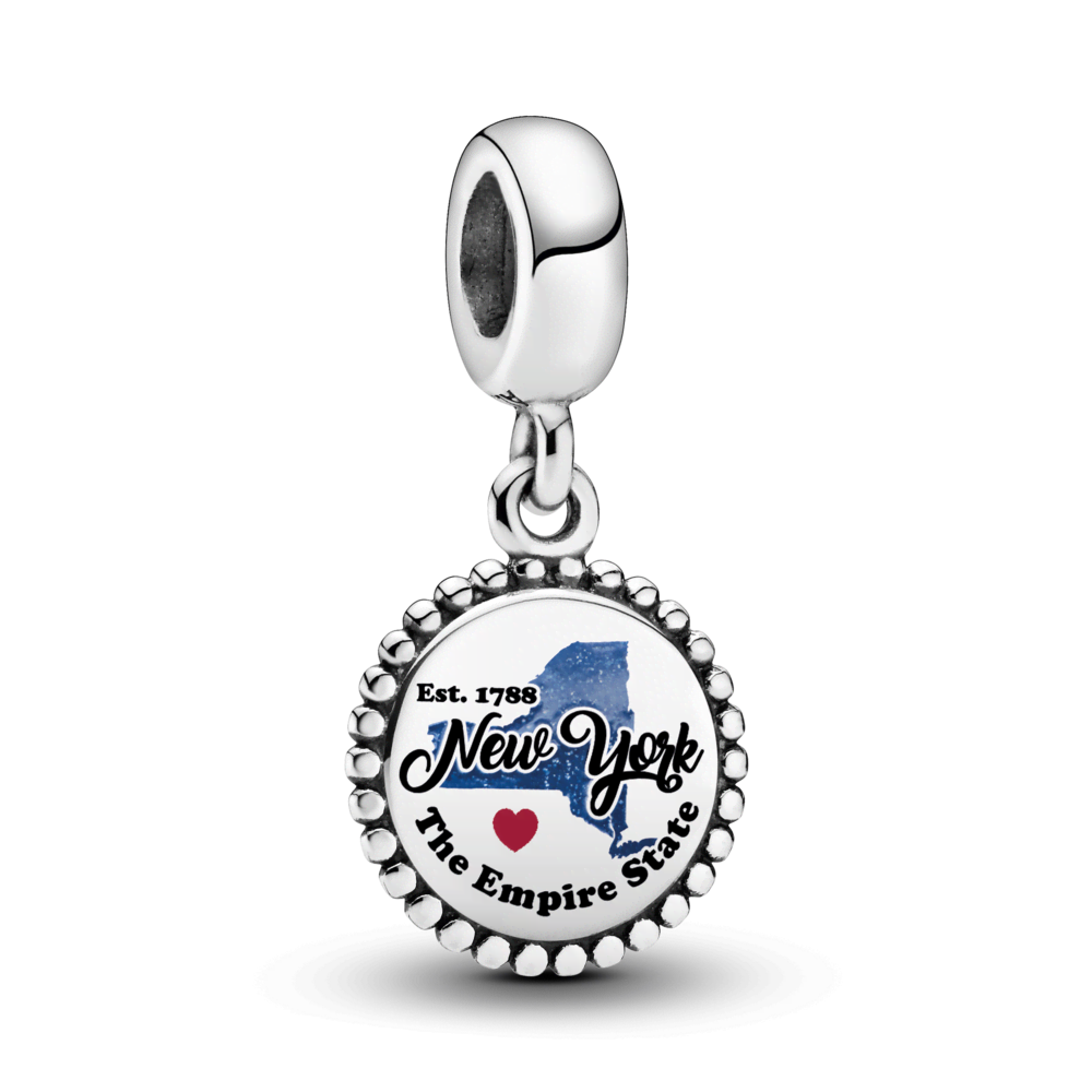New York State Map Dangle Charm