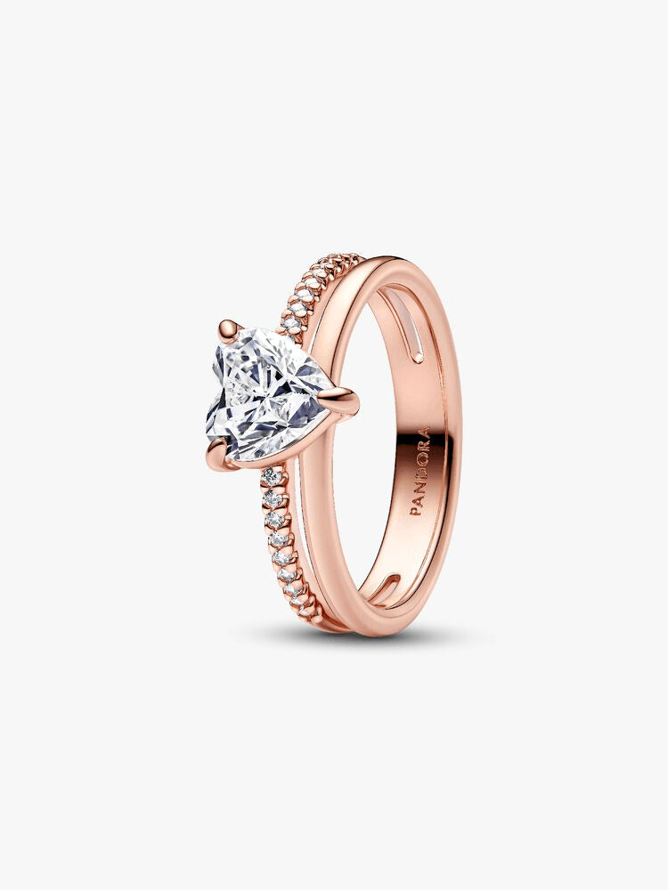 Double Band Heart Ring