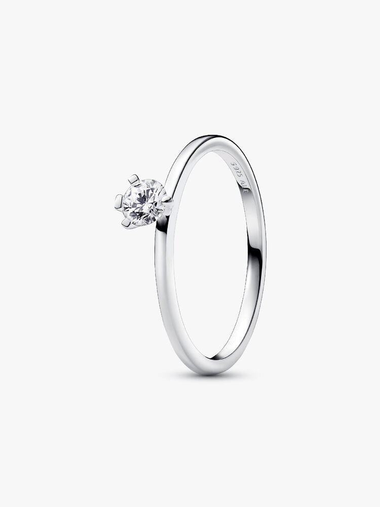 Pandora Nova Sterling Silver Off-set Lab-grown Diamond Ring