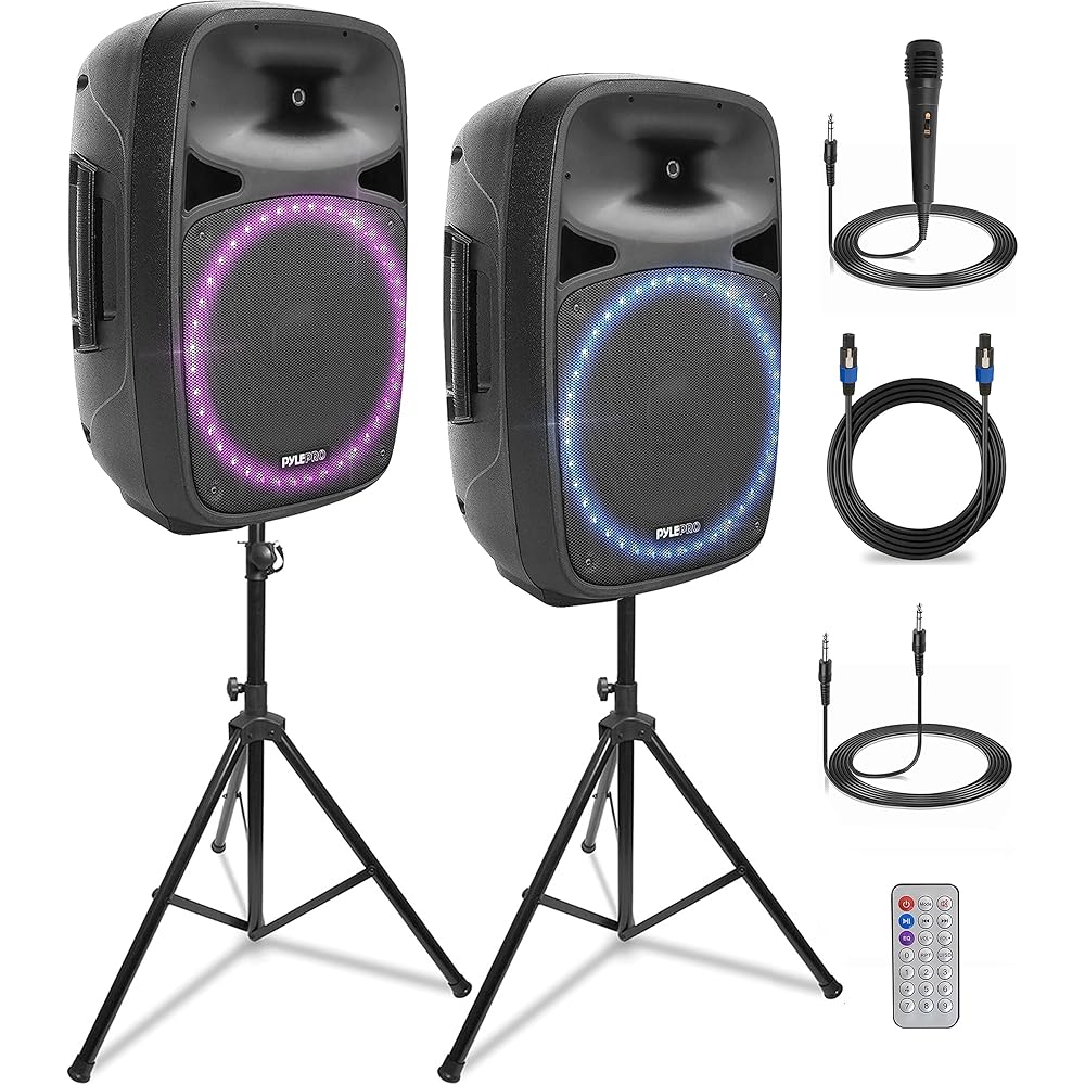 Pyle Portable Bluetooth PA Speaker System, 2 x 12 inch, 400W - PPHP1269UT