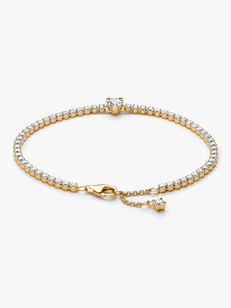 Sparkling Heart Tennis Bracelet