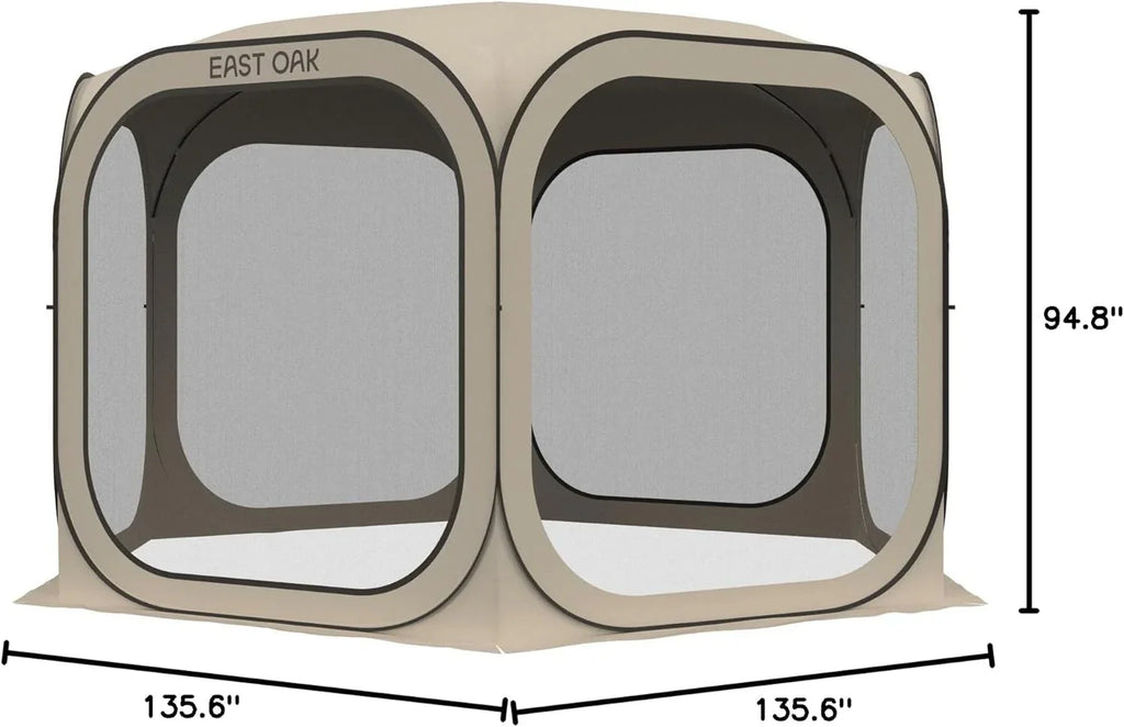 EAST OAK Pop-Up Screen House Tent 10 x 10 FT With Carry Bag
