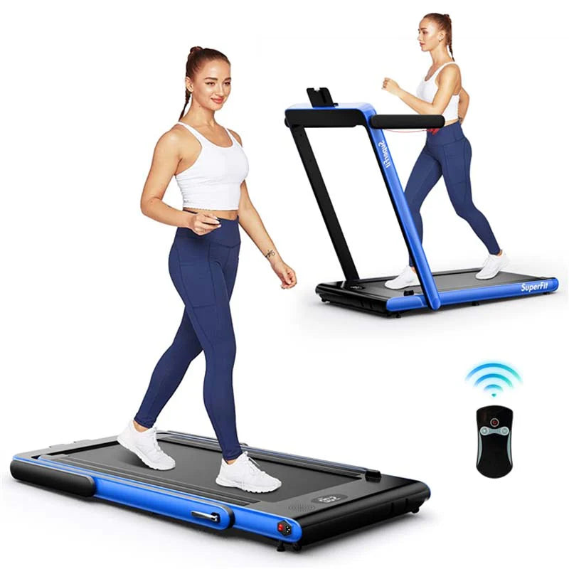GYMAX 2-in-1 Folding Under Desk Treadmill With Speaker, App And Remote Control - 2.5HP