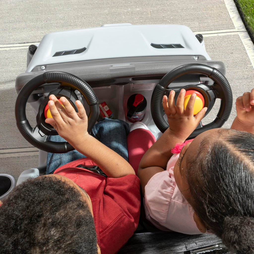 Kids 2-Seat Side-by-Side Push Ride-On SUV - Blue Or Gray