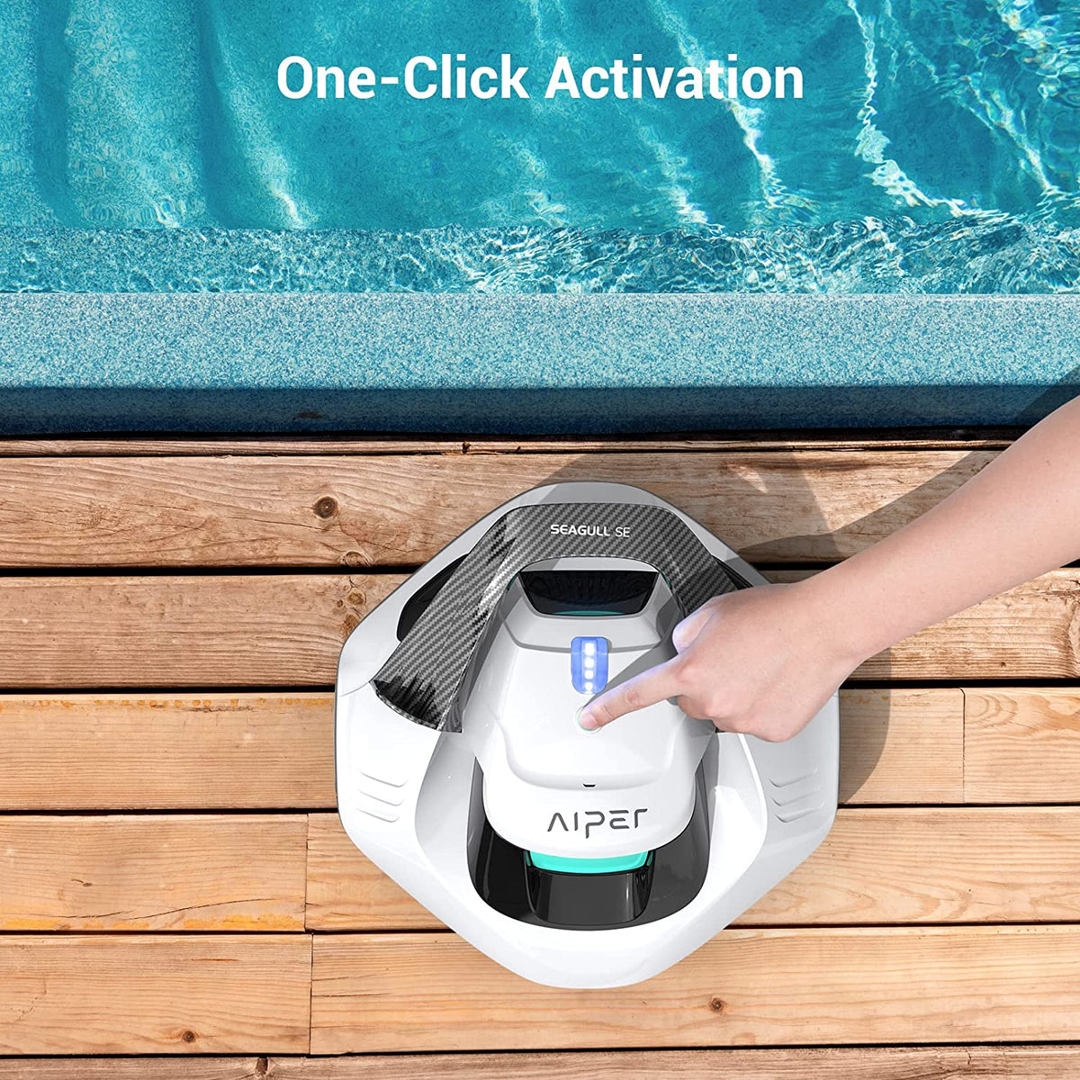 AIPER Cordless Robotic Pool Cleaner With Dual-Drive Motors - Seagull 600