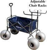 CRESTWALKER Beach Cart With 13-Inch Balloon Wheels, Chair Brackets And Pump - Blue