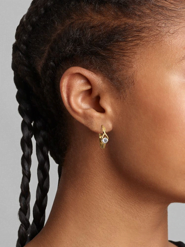 Pandora Infinite 14k Gold Lab-grown Diamond Hoop Earrings