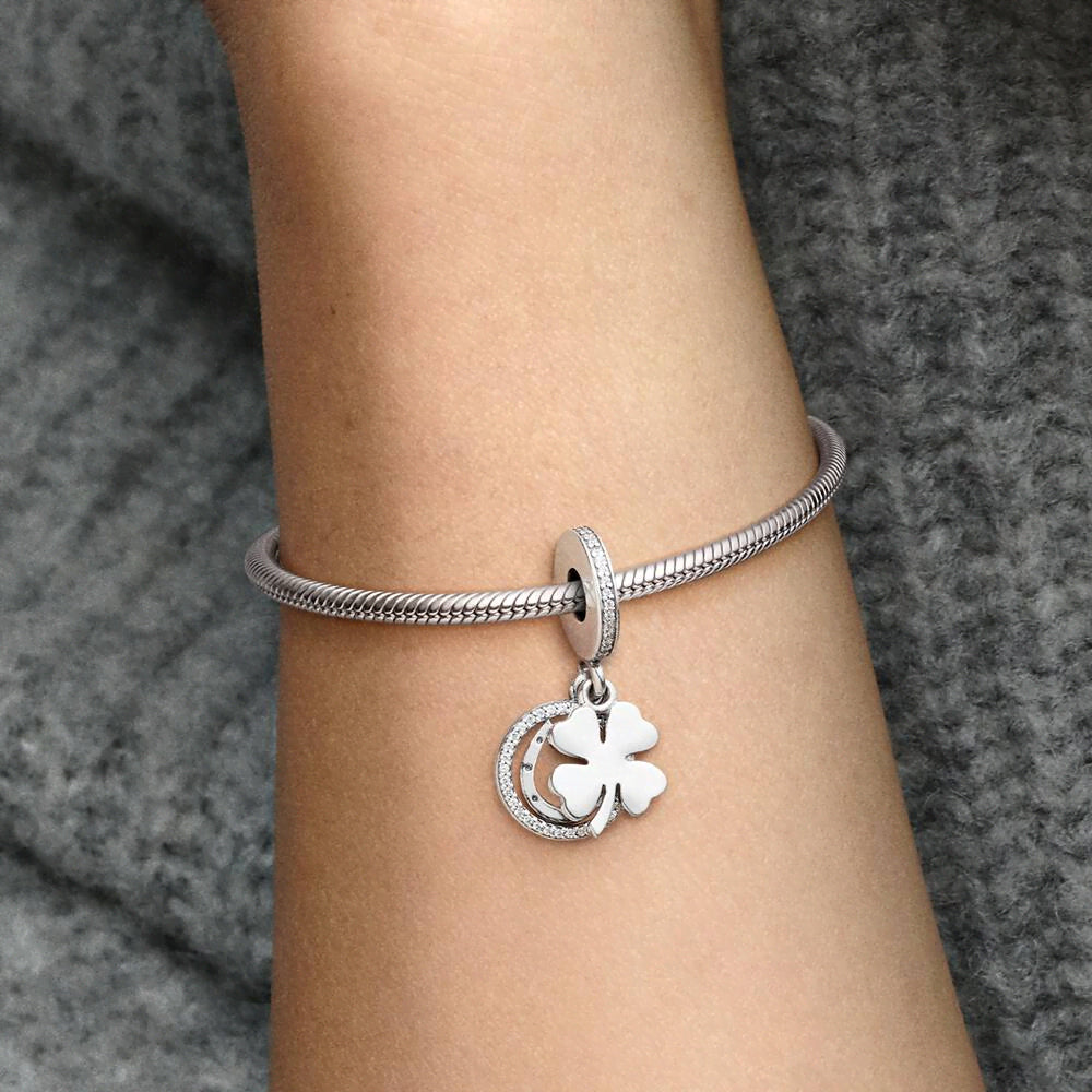 Lucky Four-Leaf Clover Dangle Charm