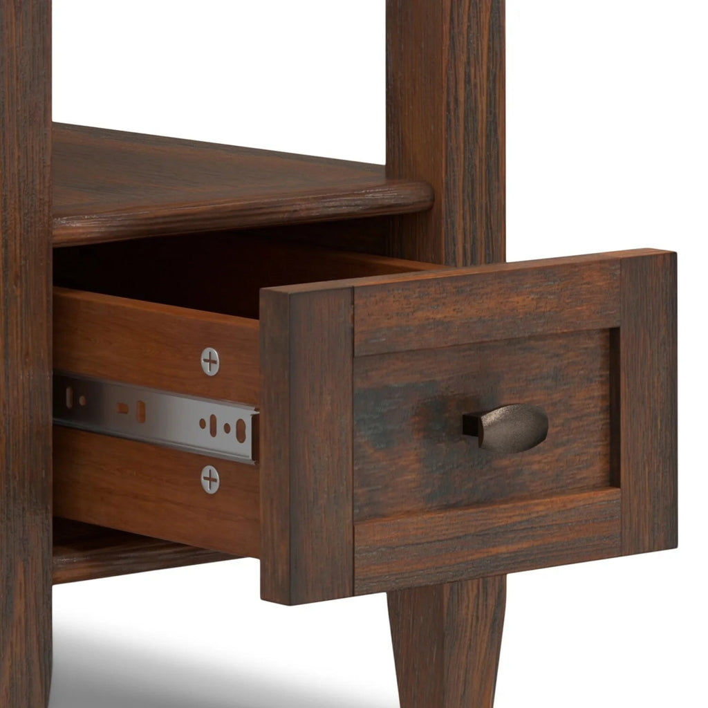 Solid Wood Narrow Side Table, 14 in Wide, 24 in D x 14 in W x 20 in H