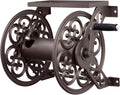 Steel Wall Mount Garden Hose Reel With Shelf, 125 Feet 5/8-Inch Capacity