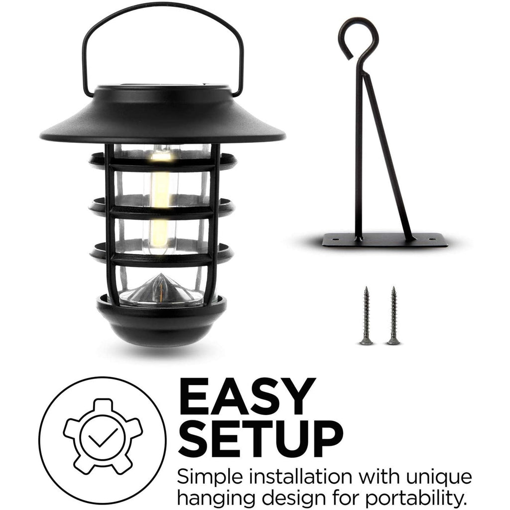 Solar Outdoor Decorative Glass Wall Lantern Light - No Wiring