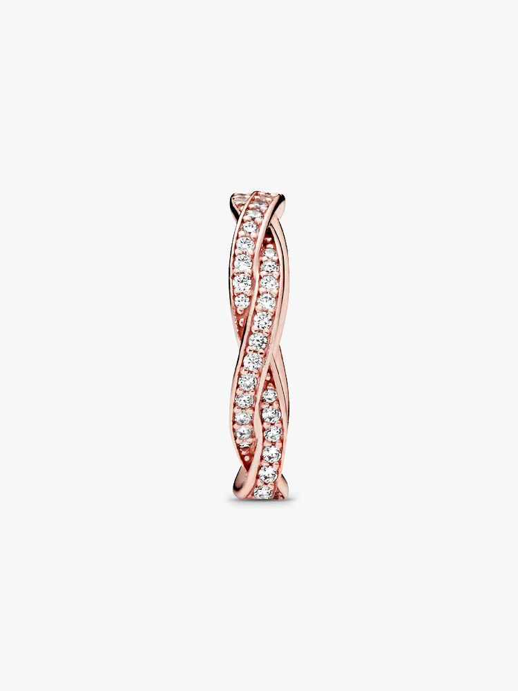 Sparkling Twisted Lines Ring