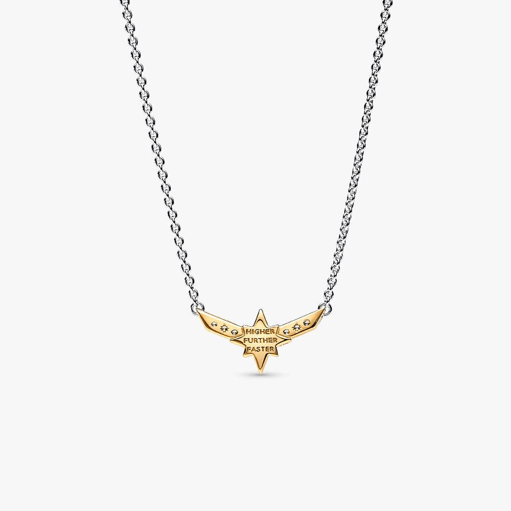 FINAL SALE - Marvel Captain Marvel Octogram Star Two tone Pendant Necklace