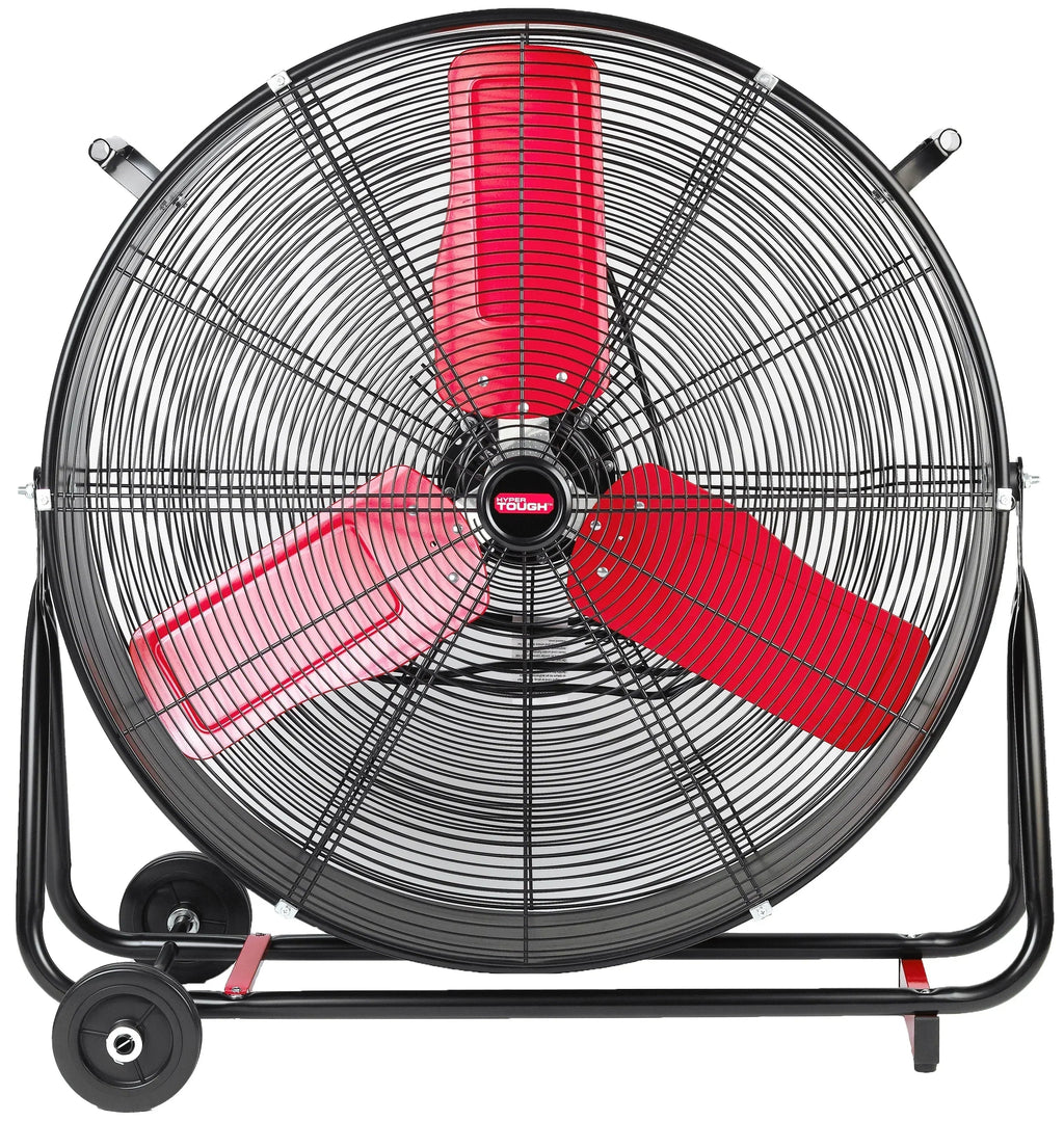 Hyper Tough 30 Inch 2-Speed High Velocity Tilted Drum Fan - Red & Black