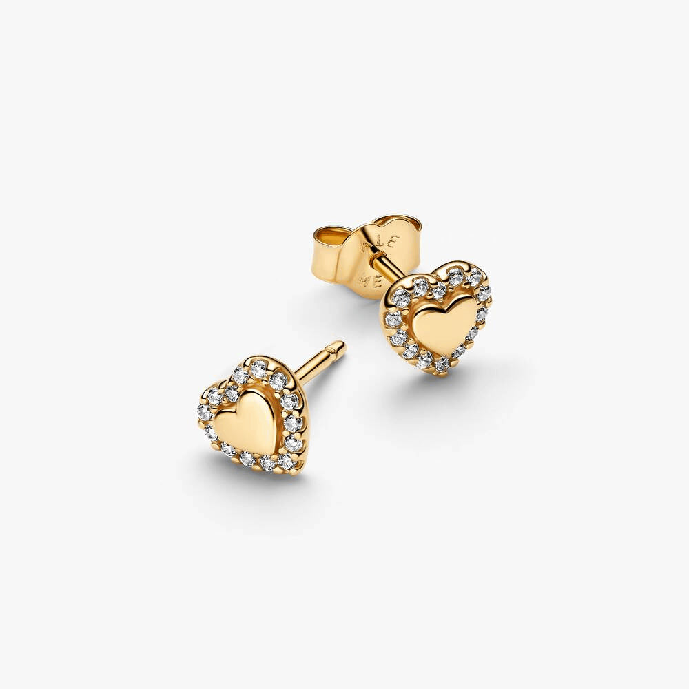 Heart Halo Stud Earrings