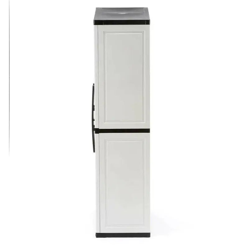 Gray Plastic Garage Storage Cabinet 35 in W x 71 in H x 18 in D, 4 Adjustable Shelves - 2025 Model