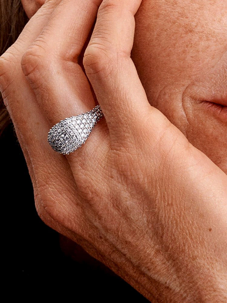 Pavé Square Cocktail Ring