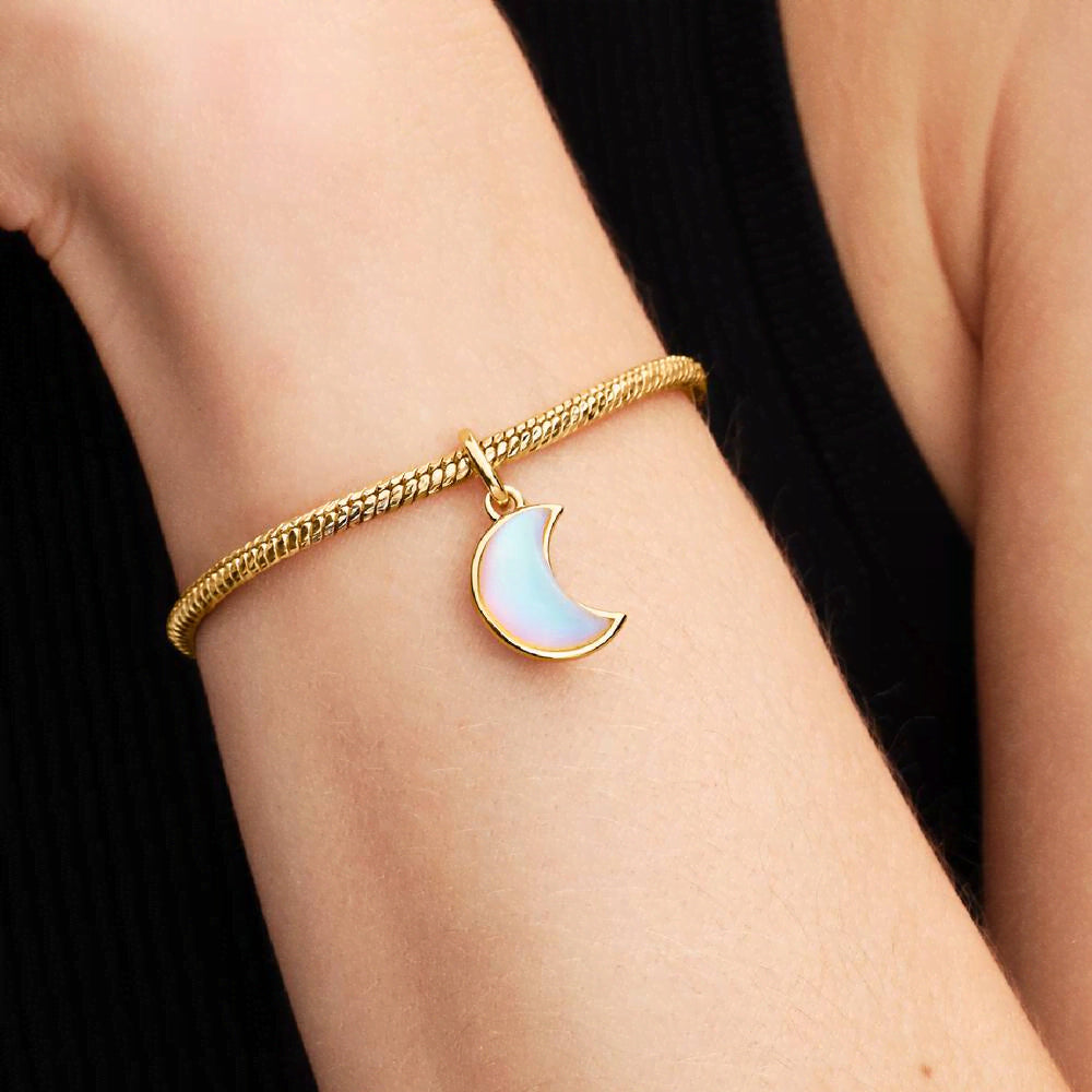 Sparkling Crescent Moon Dangle Charm