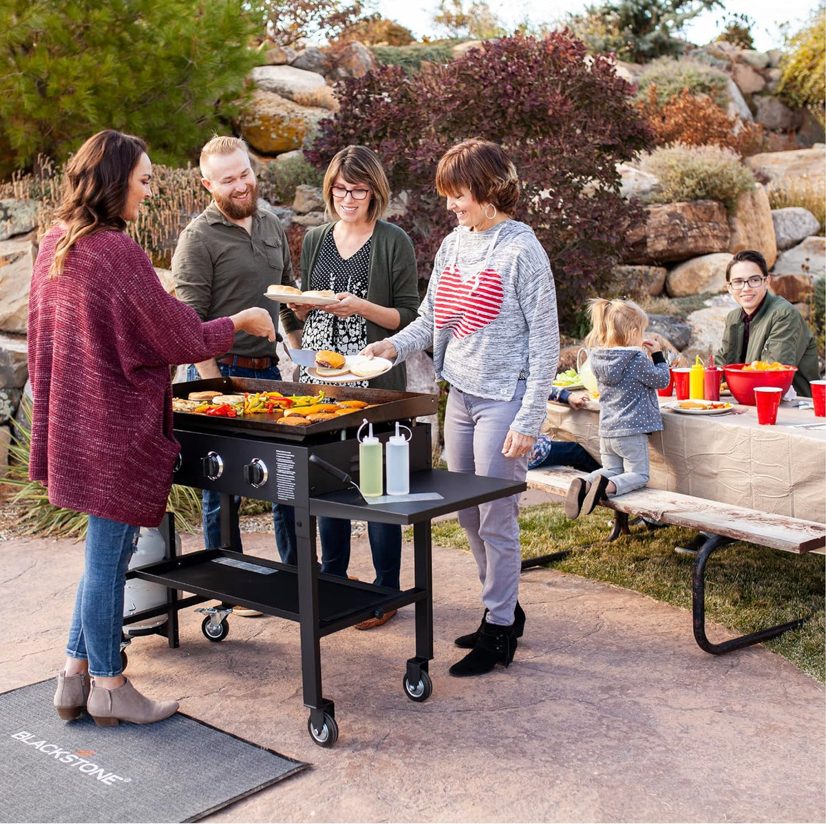 36-Inch 4-Burner Propane Gas Griddle With Flat Top And Side Stands