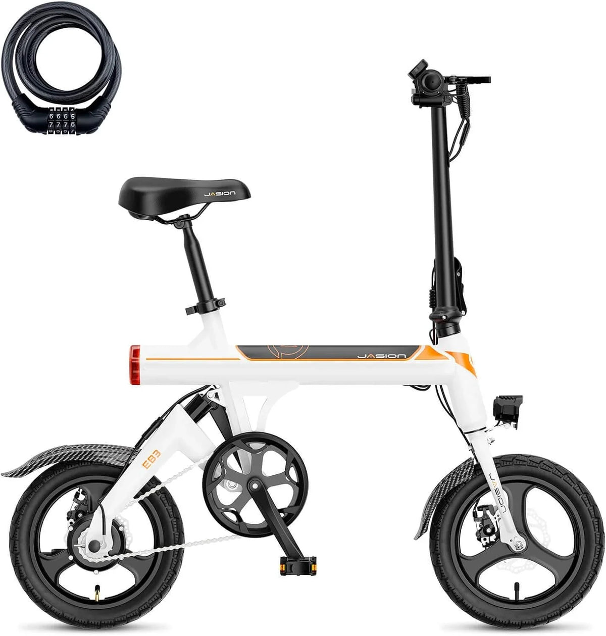 Jasion 14 Inch Folding Electric Bike, 21 Mph, 500W Peak Motor, 270Wh Battery - EB3
