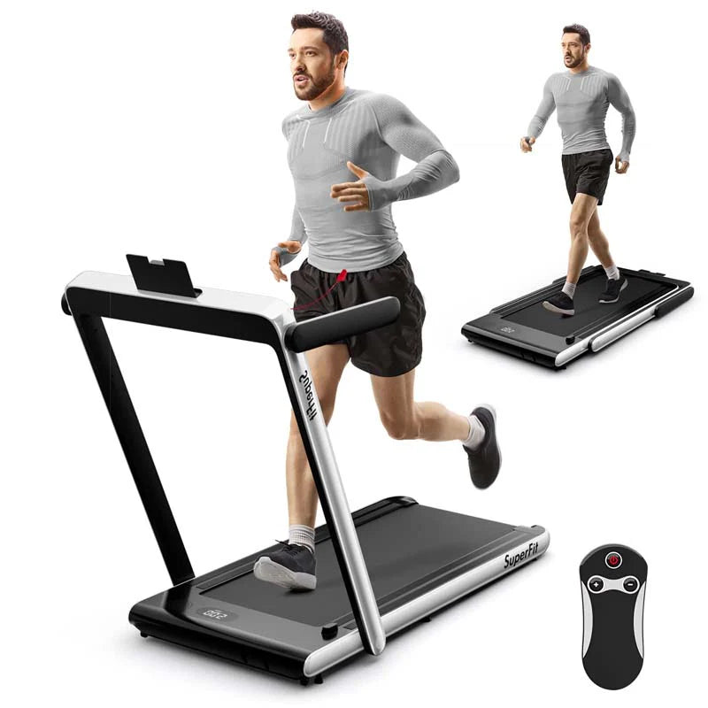 GYMAX 2-in-1 Folding Under Desk Treadmill With Speaker, App And Remote Control - 2.5HP