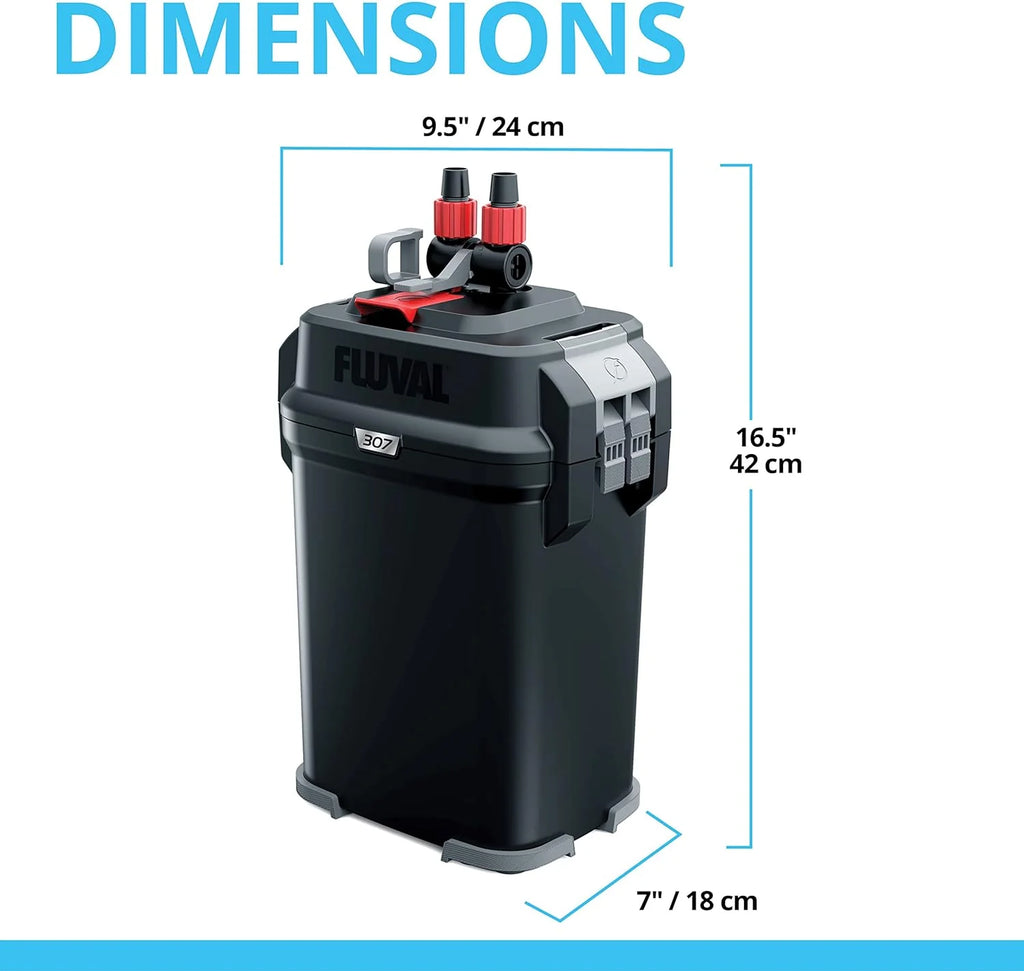 Fluval Aquarium Canister Filter, Black, Up To 100 Gallons - 407 A450
