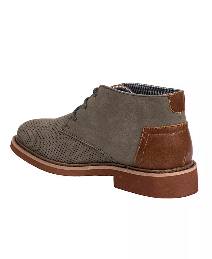 Little & Big Boys Perforated Chukka Boots With Lace-Up Closure - 1.1 in Heel