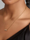 Pandora Era Bezel 14k Gold Triple Lab-grown Diamond Pendant Necklace