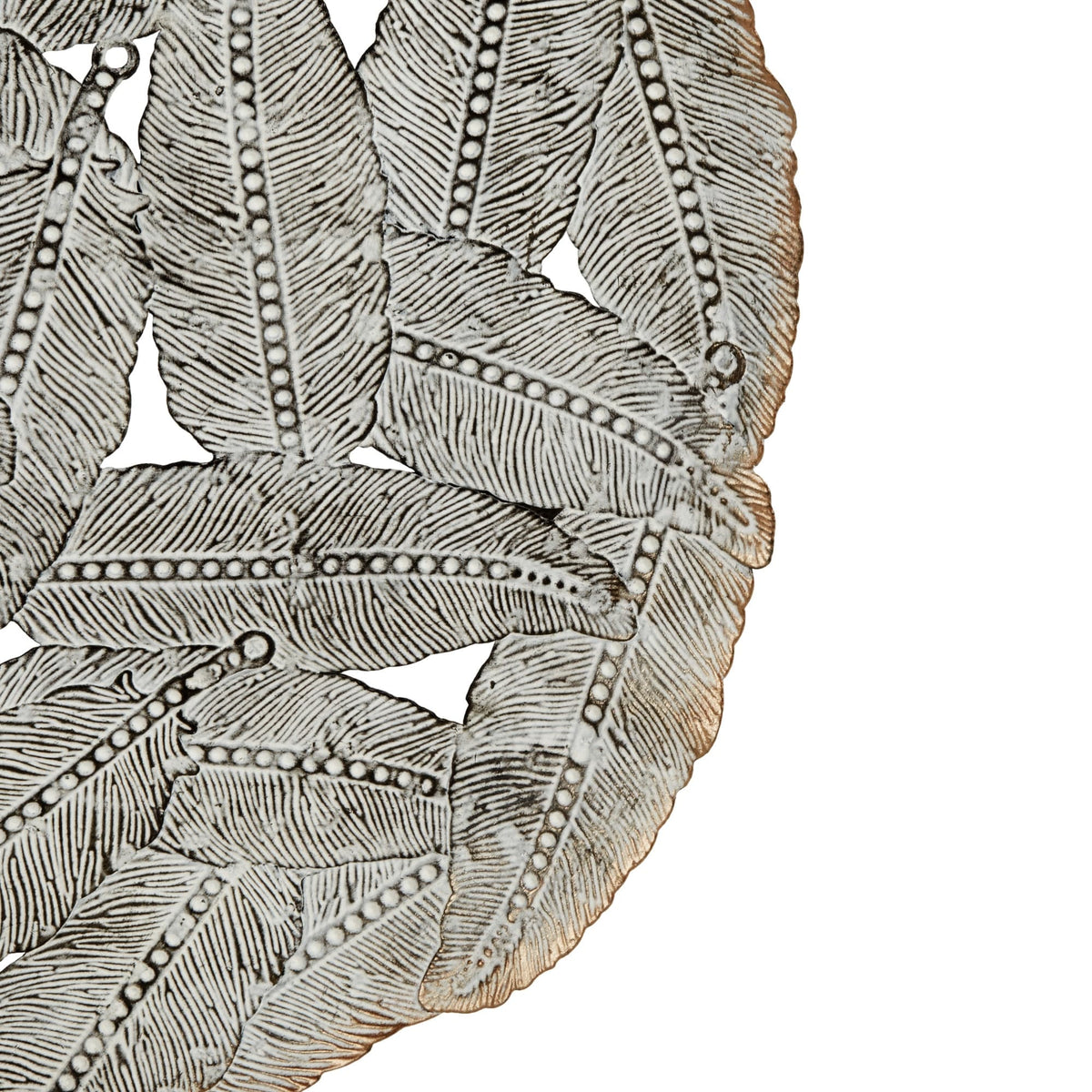 Textured Feather 3-Piece Metal Disc Wall Decor Set - 20in, 17.25in, 14.25in