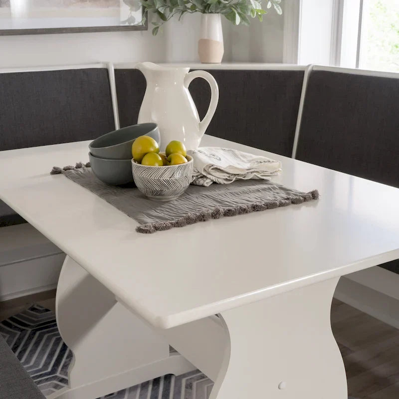 Hannah Breakfast Nook 3-Piece Dining Set With Corner Bench