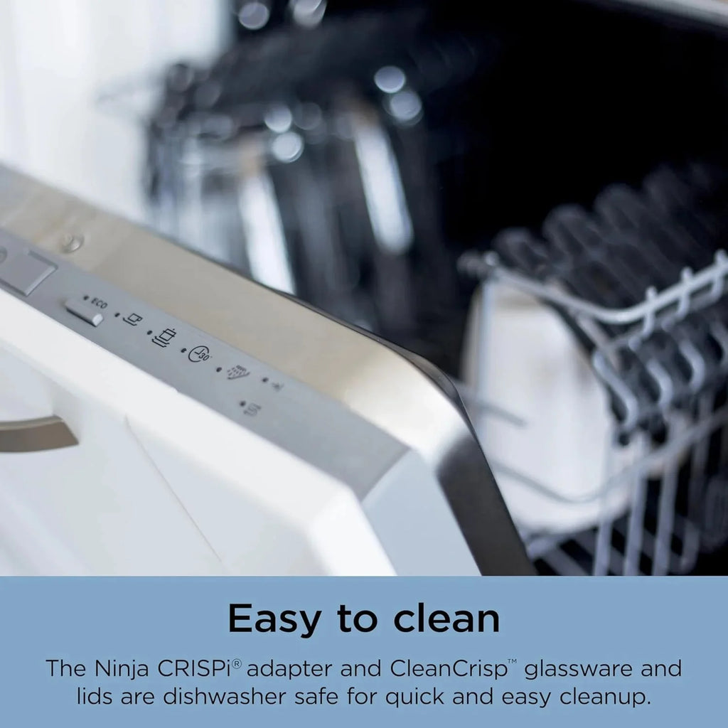 Ninja Crispi 4-in-1 Portable Glass Air Fryer Cooking System, 1500W, 4 QT And 6-Cup Containers