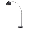 Arc Floor Lamp With Chrome Bell Shade And Faux White Marble Base