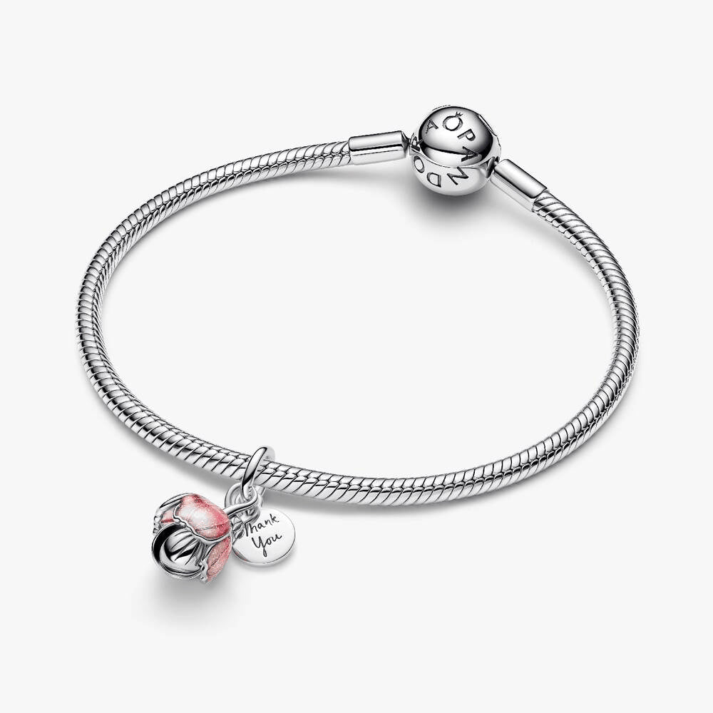 Two-Tone Blooming Flower Dangle Charm