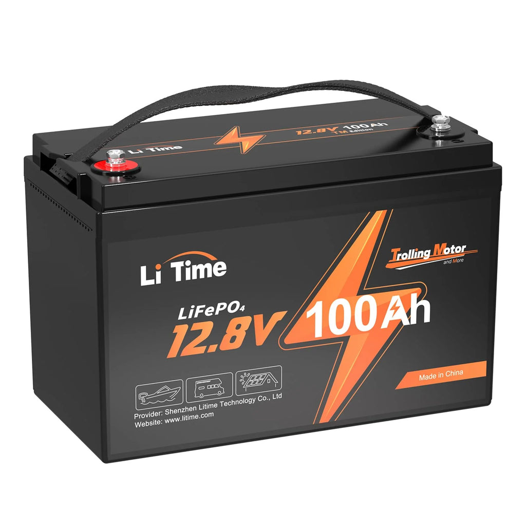 LiTime 12V 100Ah TM LiFePO4 Lithium Trolling Motor Battery With Built-In 100A BMS - Group 24