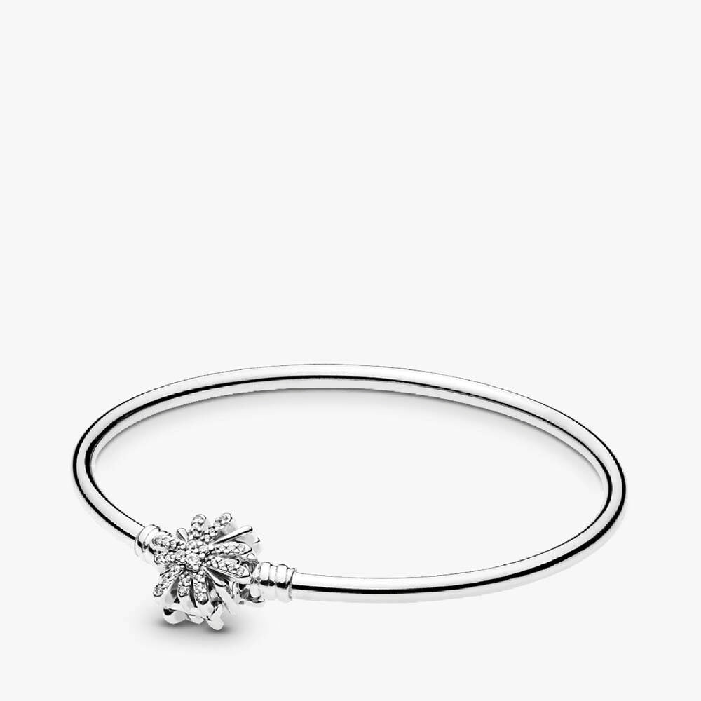 FINAL SALE - Moments Silver Bangle, Fireworks Clasp