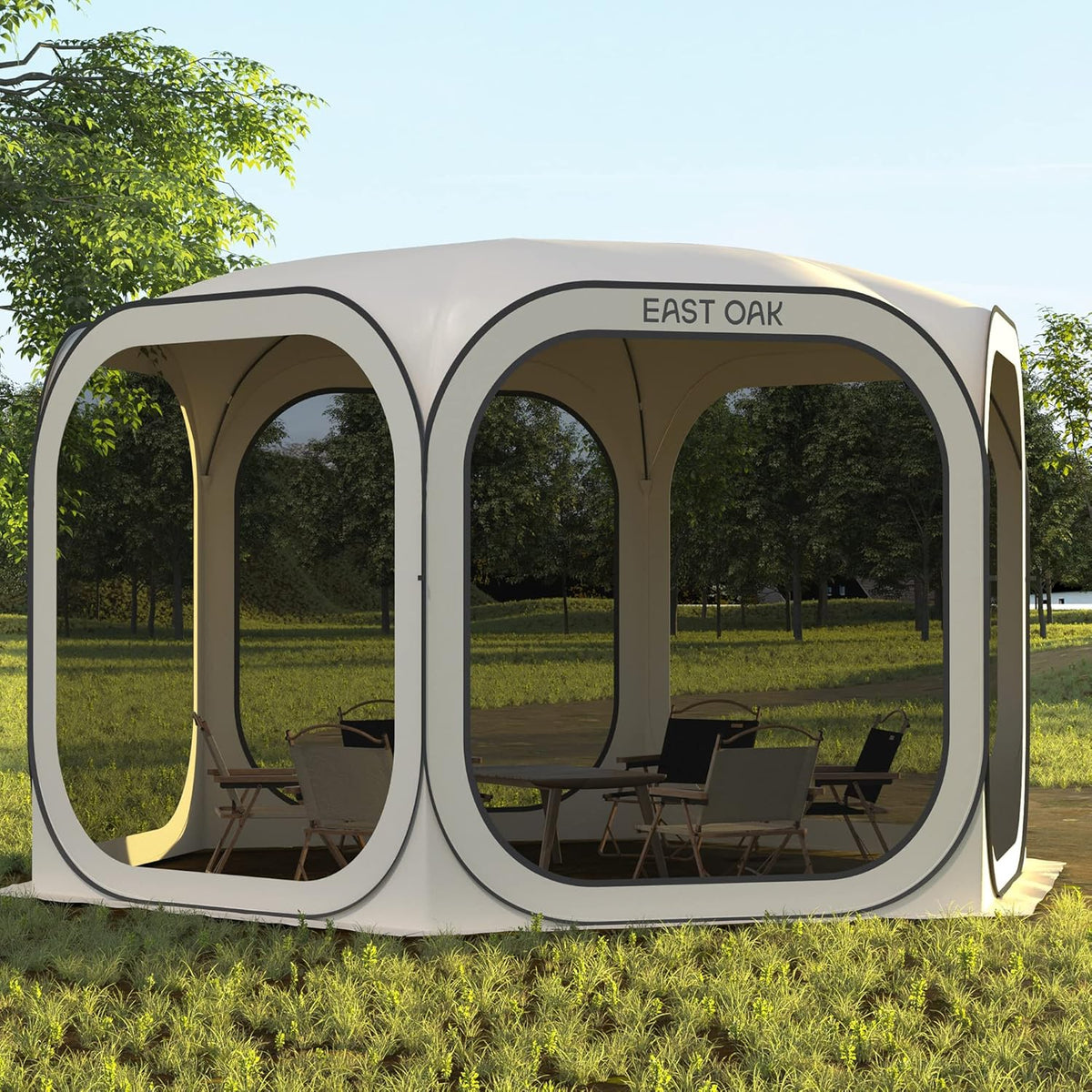 EAST OAK Pop-Up Screen House Tent 10 x 10 FT With Carry Bag