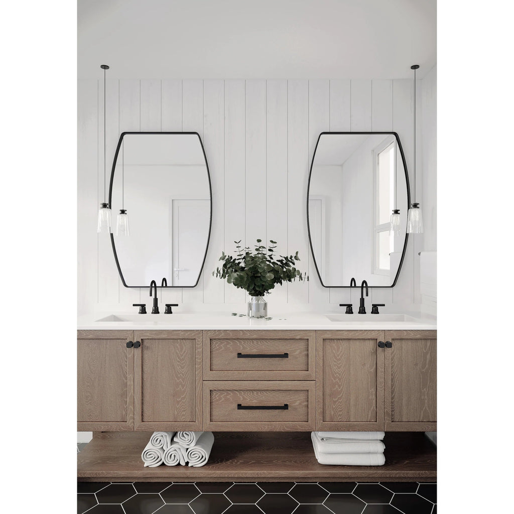 Oblong Metal Wall Mirror, 18 or 24 - Black, Gold, or Silver