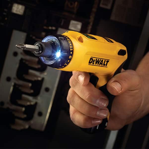 DEWALT 8V MAX Cordless Gyroscopic Screwdriver With Adjustable Handle, 2 1.0Ah Batteries, Charger And Bag