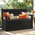 YITAHOME Outdoor Storage Bench With Armrests, 70-Gallon, Black