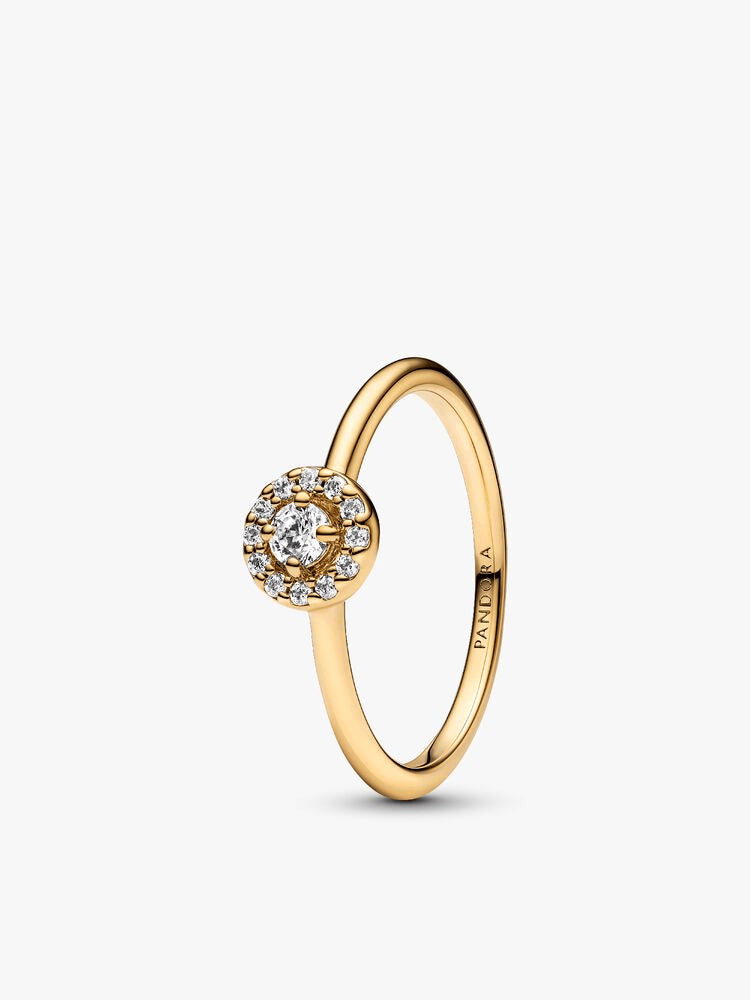 Golden Pave Halo Jewelry Set