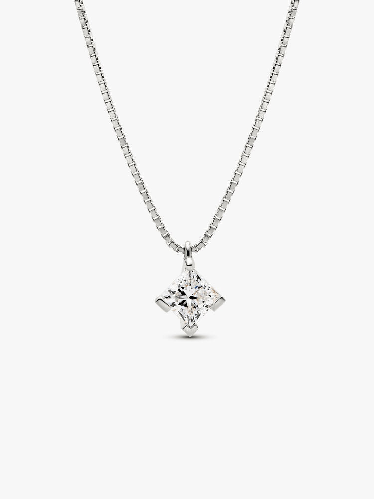 Pandora Nova 14k White Gold Lab-grown Diamond Pendant Necklace