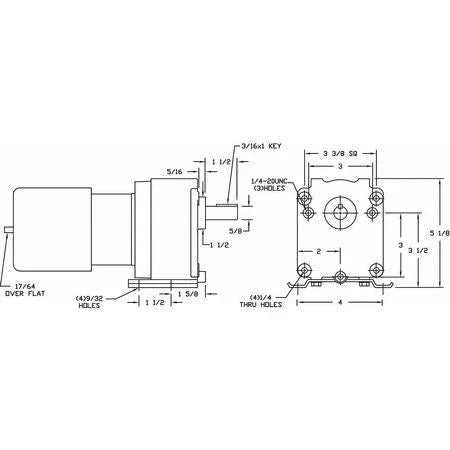 AC Gearmotor, 6.1 RPM, TEFC, 115V - 3M327