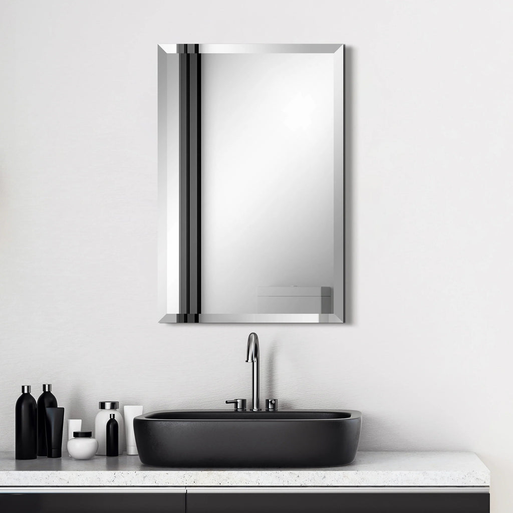 Frameless Beveled Prism Wall Mirror - Clear