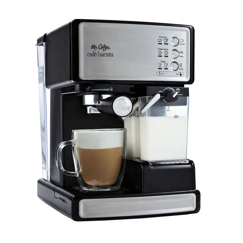 Mr. Coffee Cafe Barista 3-in-1 Espresso, Cappuccino & Latte Maker - Black & Silver