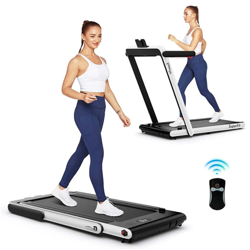 GYMAX 2-in-1 Folding Under Desk Treadmill With Speaker, App And Remote Control - 2.5HP