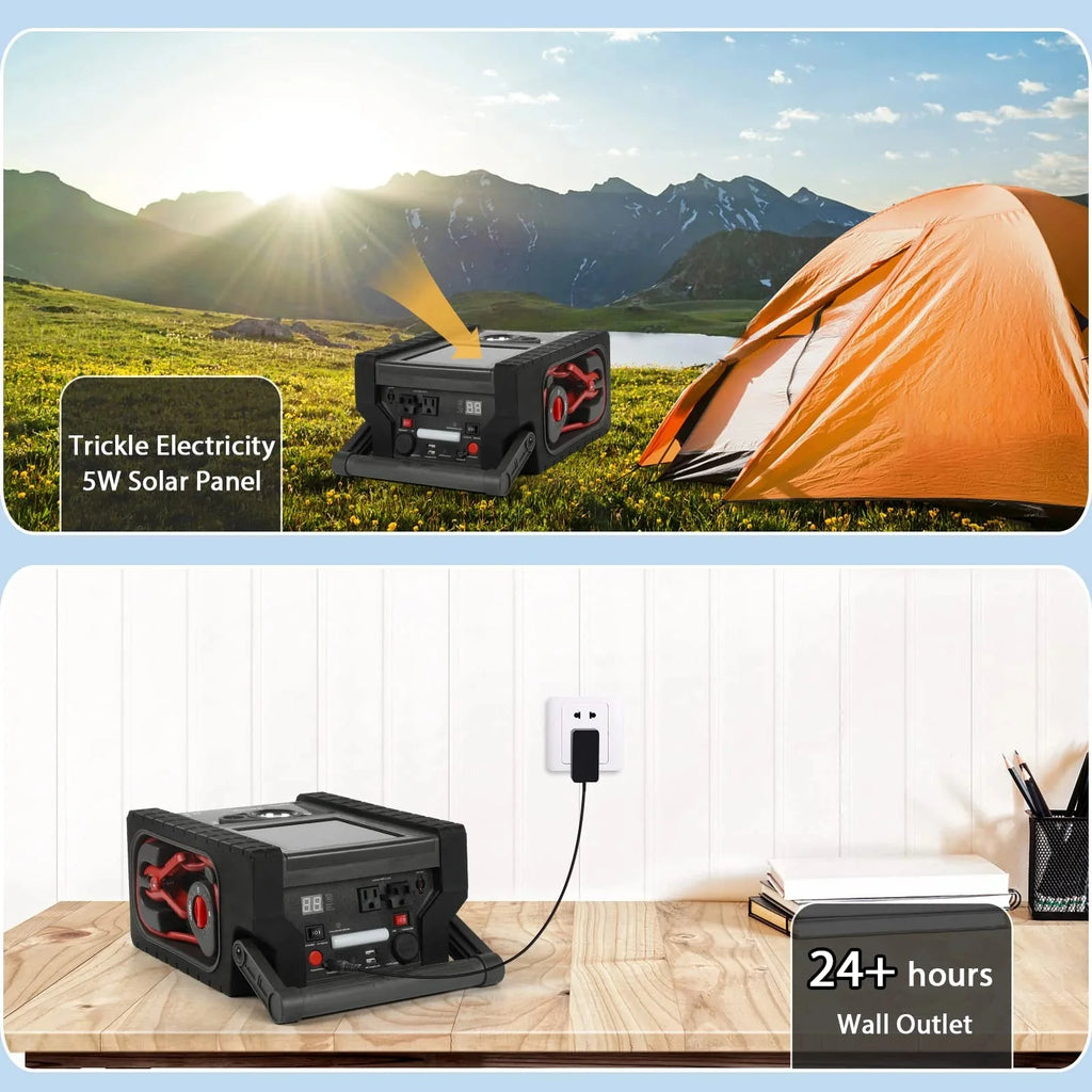 ZunDian Portable Power Station Jump Starter 2000 Amps, 260 PSI Air Compressor, 400W Inverter - ZD-529