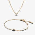 Lab-Grown Diamond Cluster Paperclip Necklace & Bracelet Set