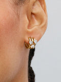 Triple Heart Hoop Earrings