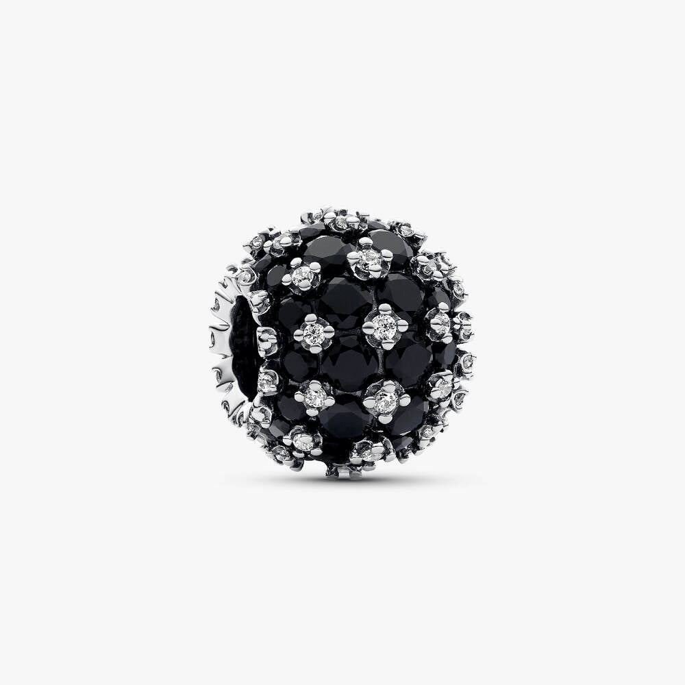 Sparkling Pavé Round Black Charm