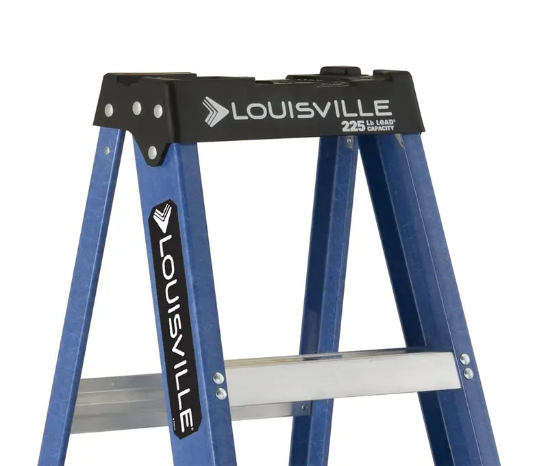 Louisville Ladder Fiberglass Step Ladder, 6-Foot, 10-Foot Reach, 225-lb Load Capacity - W-3217-06